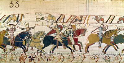 Il duca Guglielmo mostra il volto al suo esercito, Arazzo di Bayeux da Unbekannt Unbekannt